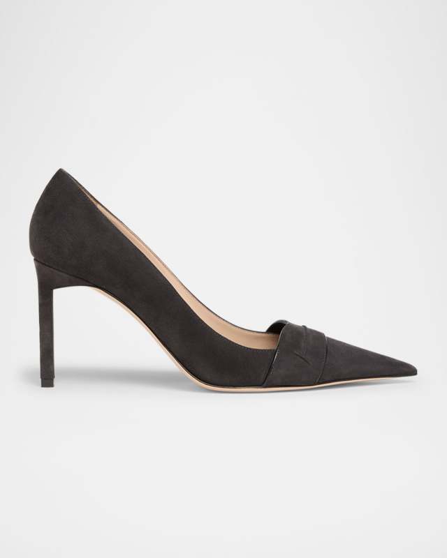 Eva Suede Pointed-Toe Pumps